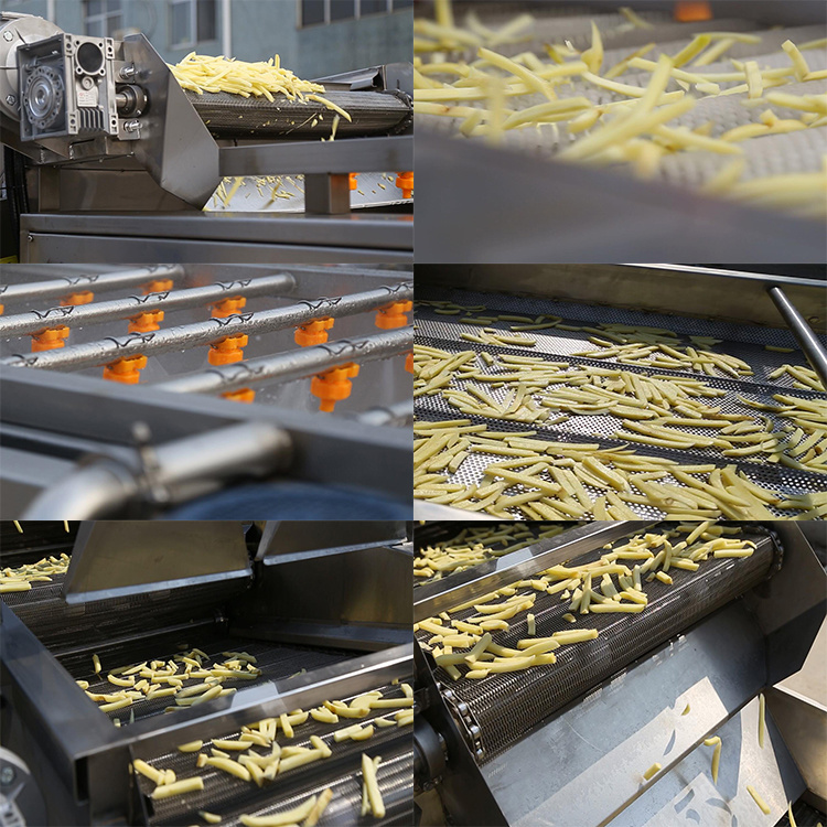 Sweet Potato Crisp French Fries Fryer Production Line / Potato Chips Making Machine Price