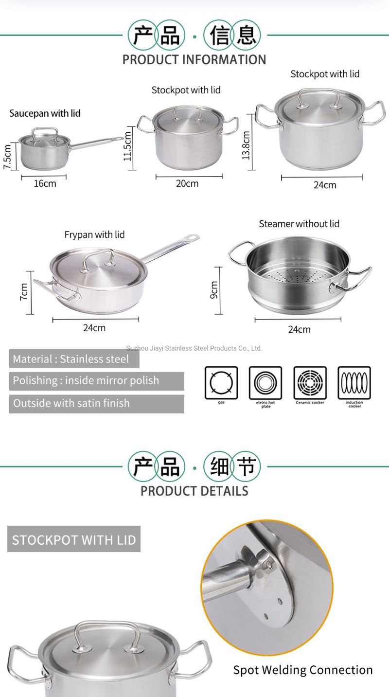 304 Chinese Hot Pot with Handle Pot/Stainless Stock Pot