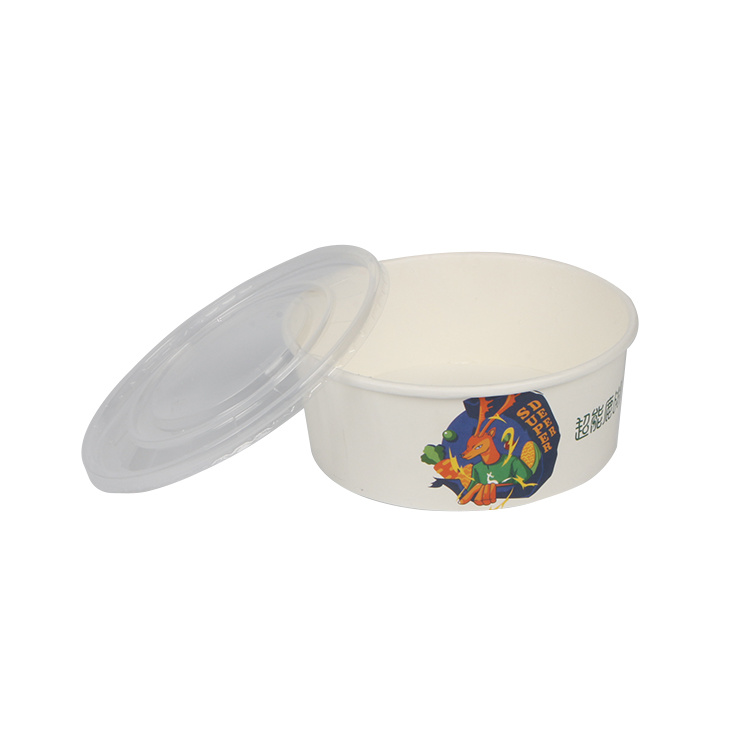 Eco Friendly Compostable Takeaway Paper Disposable Noodle Soup Cup Bowl with Lid