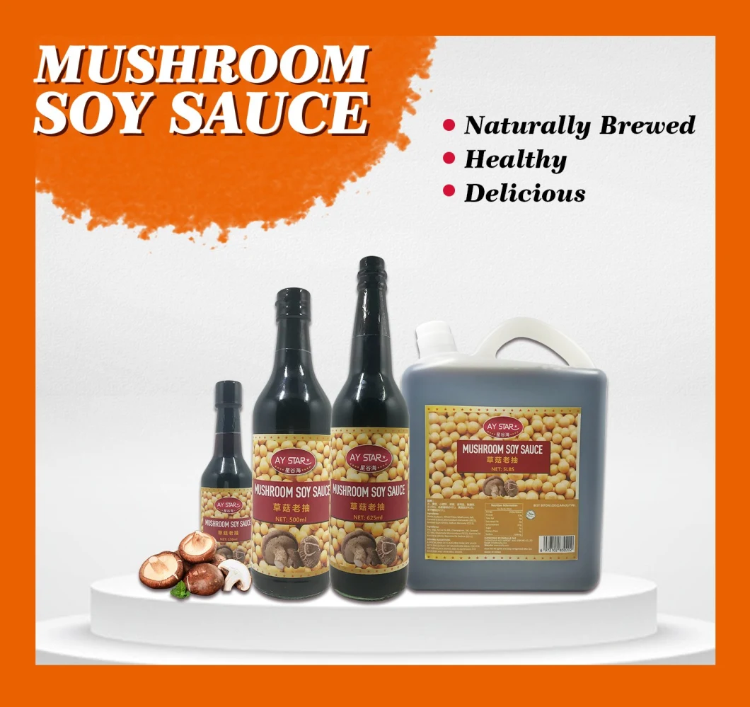 Cooking Recipes Glass Bottle Natural Brewed Mushroom Soy Sauce