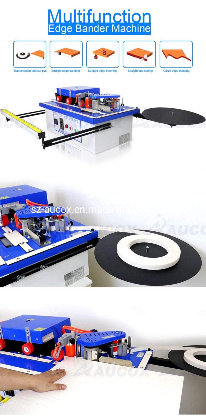 Edge Banding Machine PVC with Gluing and Trimming