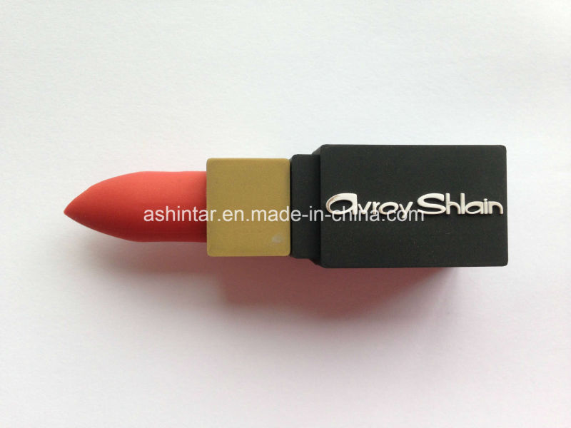 3D Flash Disk Customed Lipstick PVC USB Flash Drive
