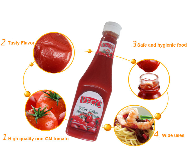 Tomato Paste with Private Logo Tomato Ketchup Sachet 200g for Venezuela
