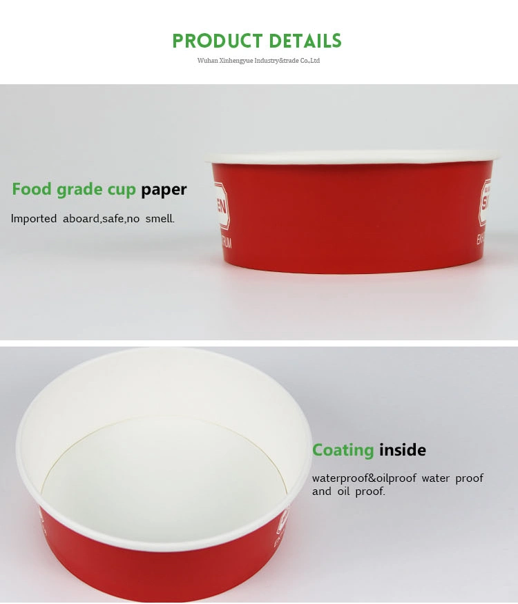 High Quality750ml Paper Poke Bowl with Lid for Salad/Rice/Noodle/Sushi/BBQ