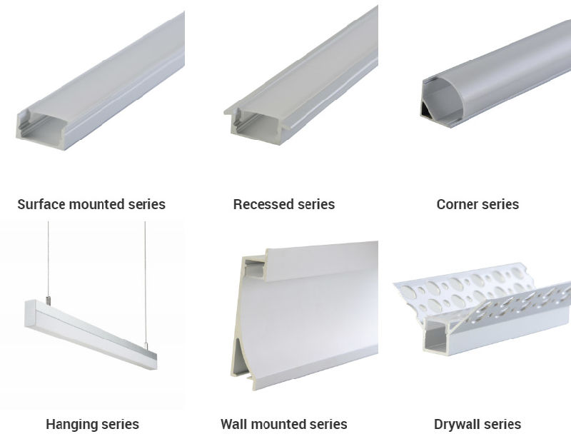 Wholesale linear stair anodized Aluminum Profile for 10mm 12mm wide LED Strip Light