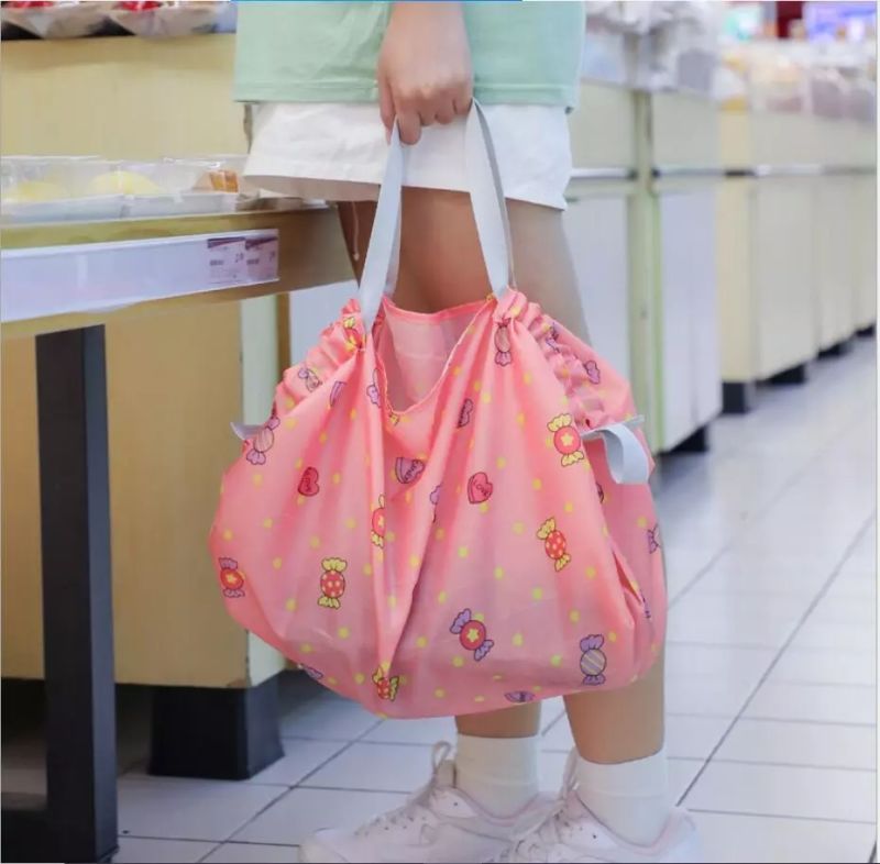 Durable Reusable Bags Foldable Washable Grocery Bags Nylon Eco-Friendly Shopping Bags