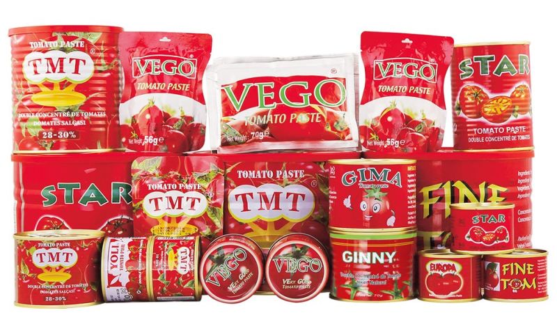 Mombasa Market 22-24% Brix 400g Canned Tomato Paste with OEM Brand