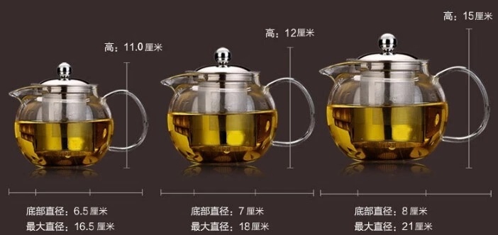 Hot Sale Glass Teapot Glass Pot Heat Resistant Teapot Glass Water Pot Glass Kettle with Stainless Steel Lid