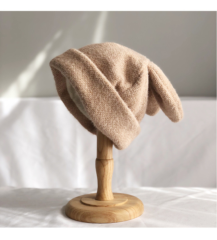 Winter Korean Style Warm Rabbit Ear Knitted Woolen Hat