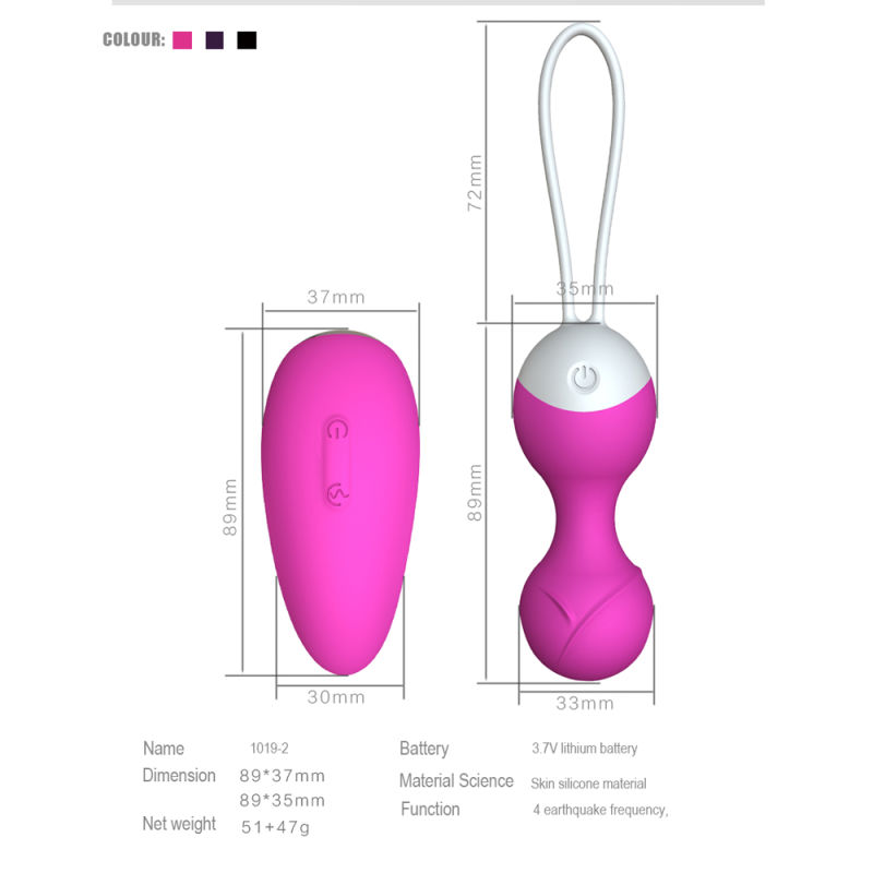 BS1019-2 Remote Control Self-Heating Vibrating Love Eggs Sex Toys Pelvic Floor Exerciser Kegel Balls for Women