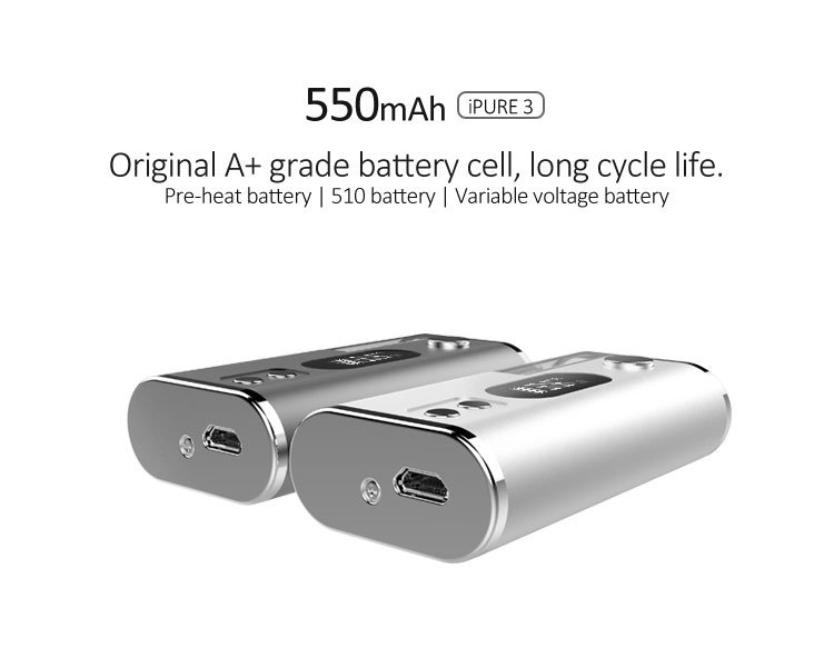 Ipure 3 All-in-One Preheating Vape Battery Cbd Cartridge Battery