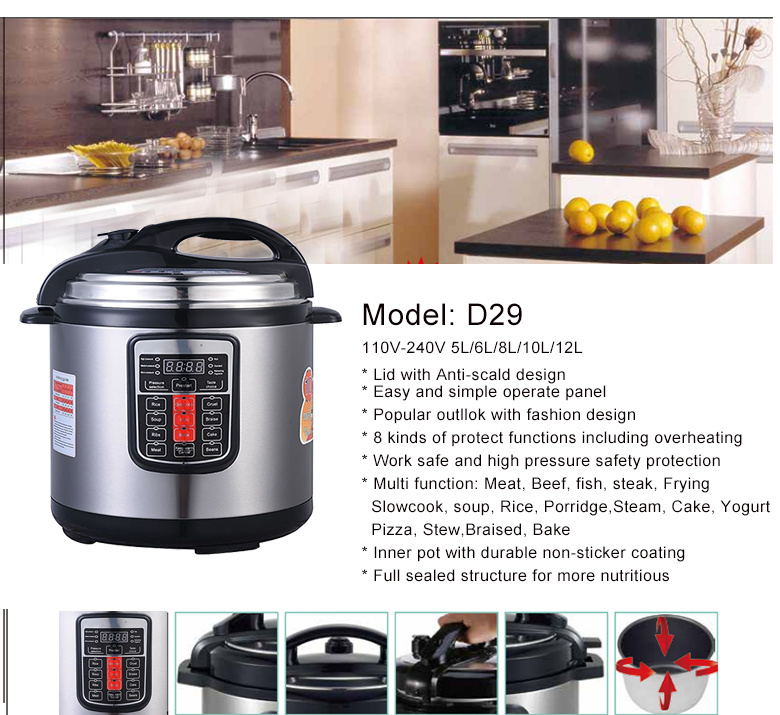 Electric Pressure Cooker Multifunction Safety Pressure Cooker, OEM Stainless Steel Pressure Cooker