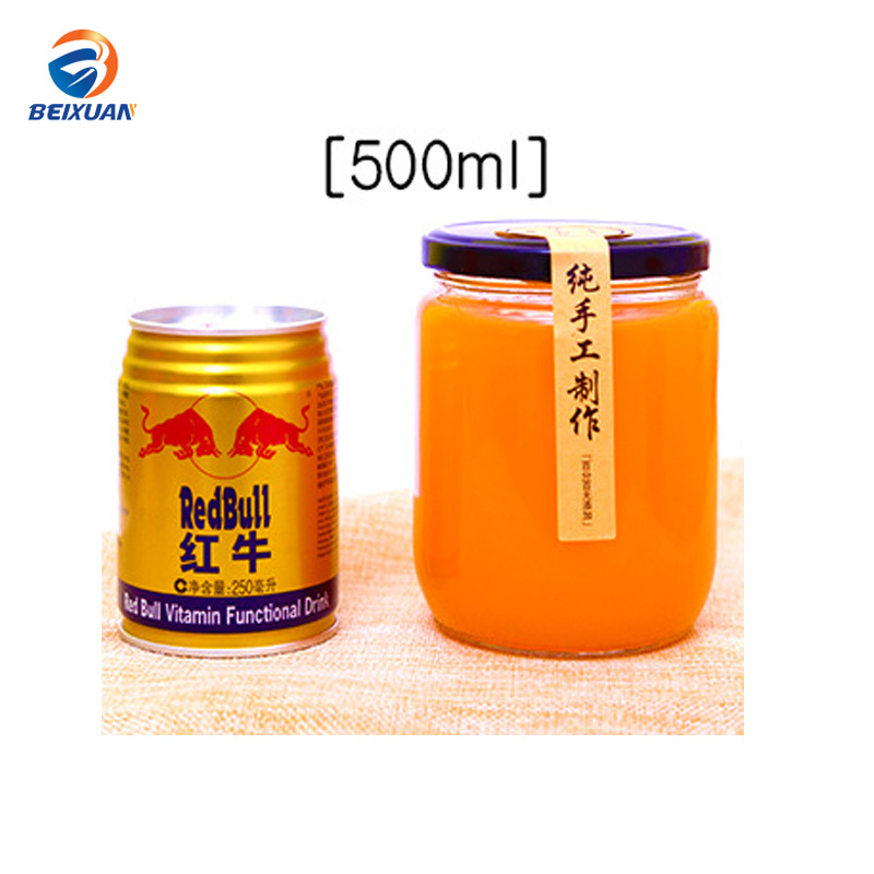 500ml Hot Selling Round Glass Jars for Honey Pickle Jam