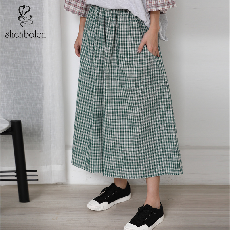Hot Wholesale New Fashion Small Plaid Wide Flare Loose Pants