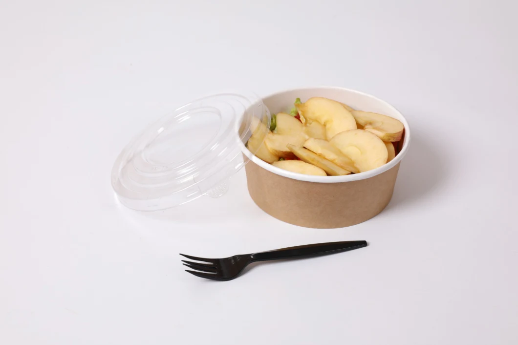 Custom Disposable Takeaway Kraft Paper Soup Noodles Bowl with Lid