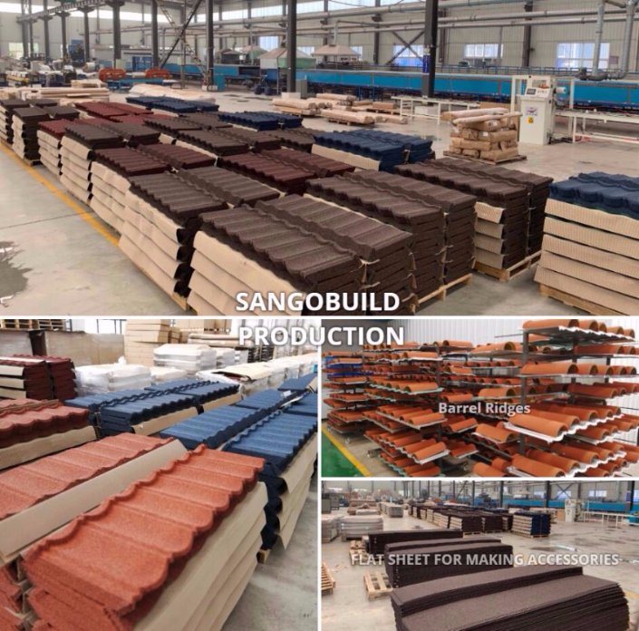Sangobuild Rock Coated Steel Shingle Stone Chip Coated/Coc Approved Chinese Roof Tiles/Iron Chinese Roof Tiles