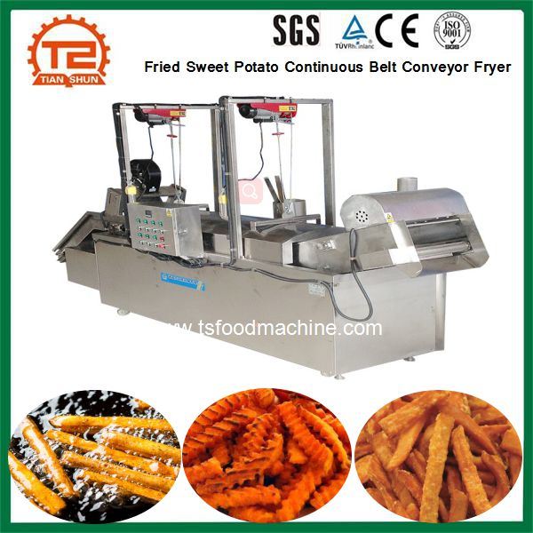 Fried Sweet Potato Continuous Belt Conveyor Fryer