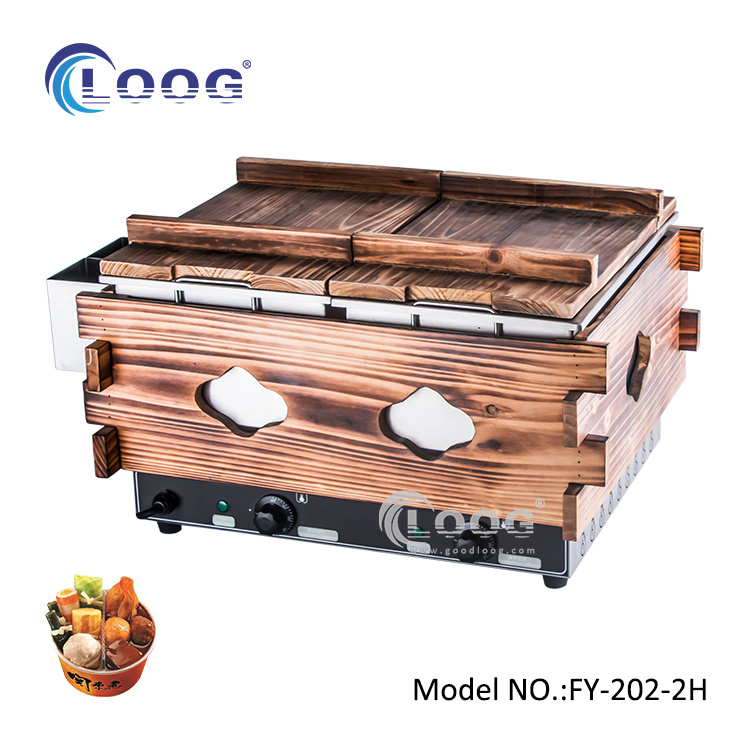 New Electric Tabletop Oden Cooking Machine Burner Food Equipment Fast Heat Boiling Donuts Fryer Commercial Japanese Oden Cooker for Restaurant