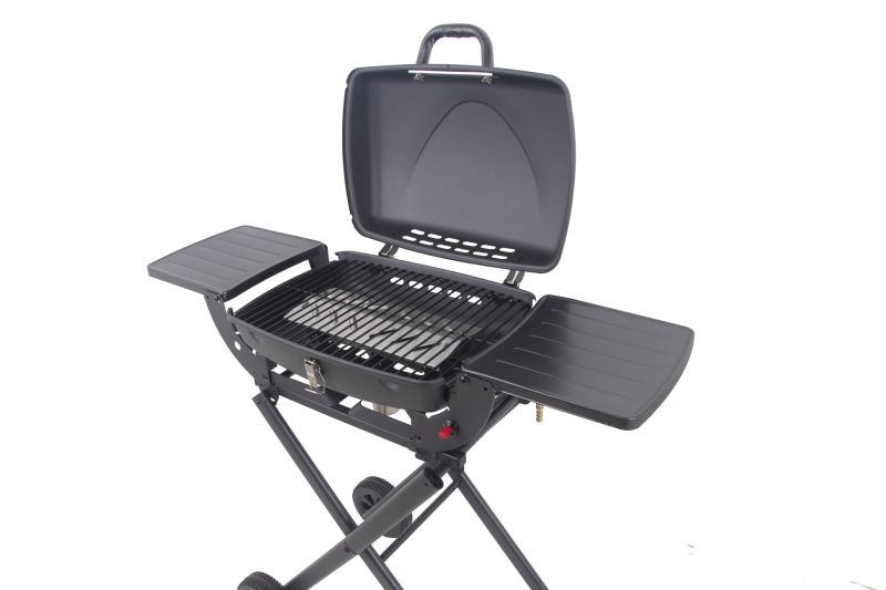 Portable Gas BBQ Grill with Folding Trolley with Red, with Ce, LFGB