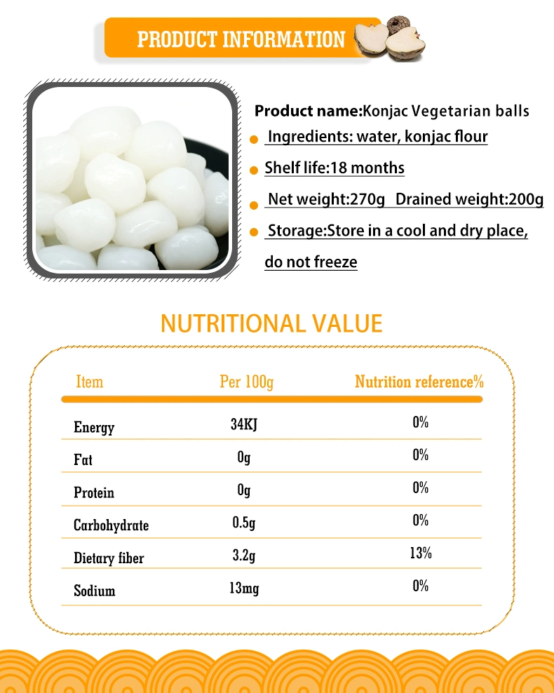 Low Price Delicious Organic Instant Food Konjac Vegan Meatball