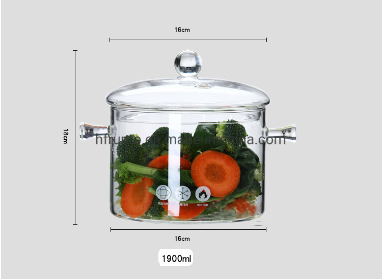 Heat Resistant Glassware Cooking Pot Top Quality Bulk Glass Cooking Pot