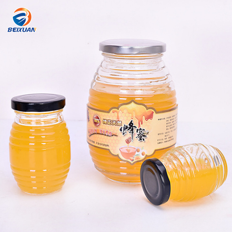 Unique Shape 100ml 250ml 500ml 1000ml Honey Pickle Glass Jar