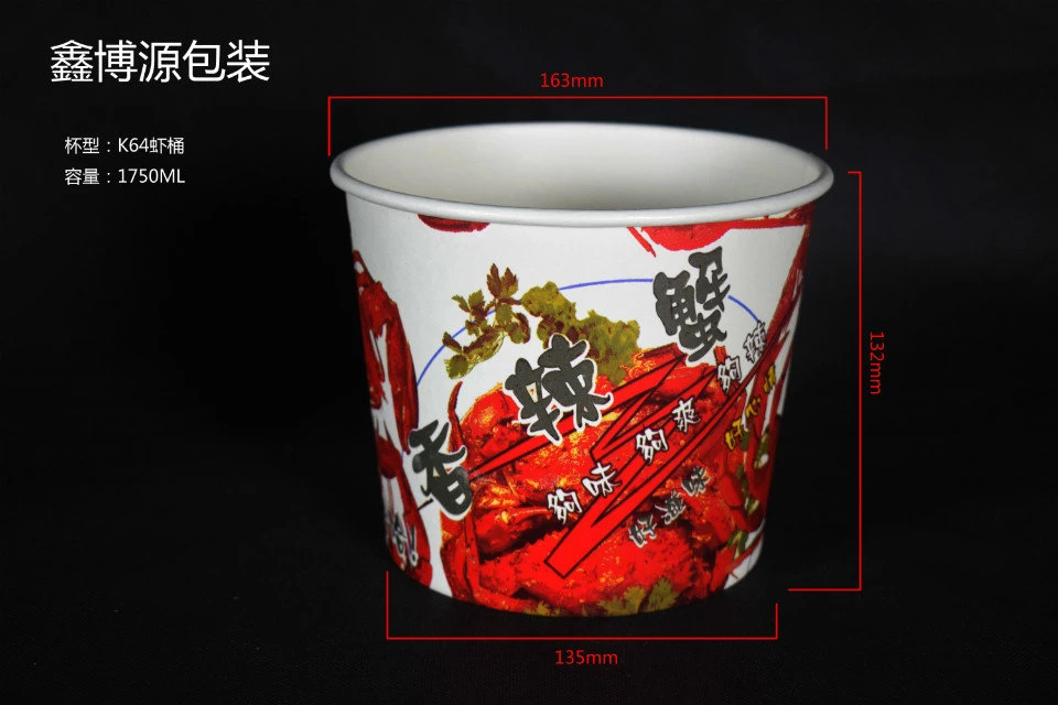 Customized Disposable Takeaway Paper Bowl Food Package Container for Salad Noodles Fast Food Shop