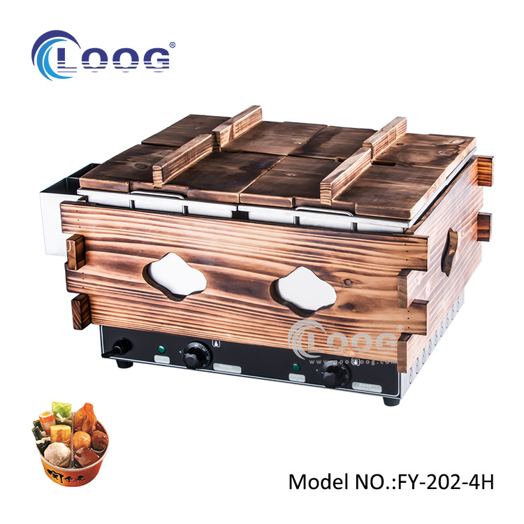 Popular Kitchen Equipment Heavy Duty 4 Tanks Pot Oden Cooker Warmer Best Electric Japanese Oden Smokeless Cooking Machine Commercial Fast Street Food