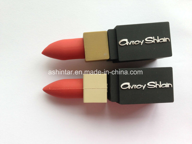 3D Flash Disk Customed Lipstick PVC USB Flash Drive