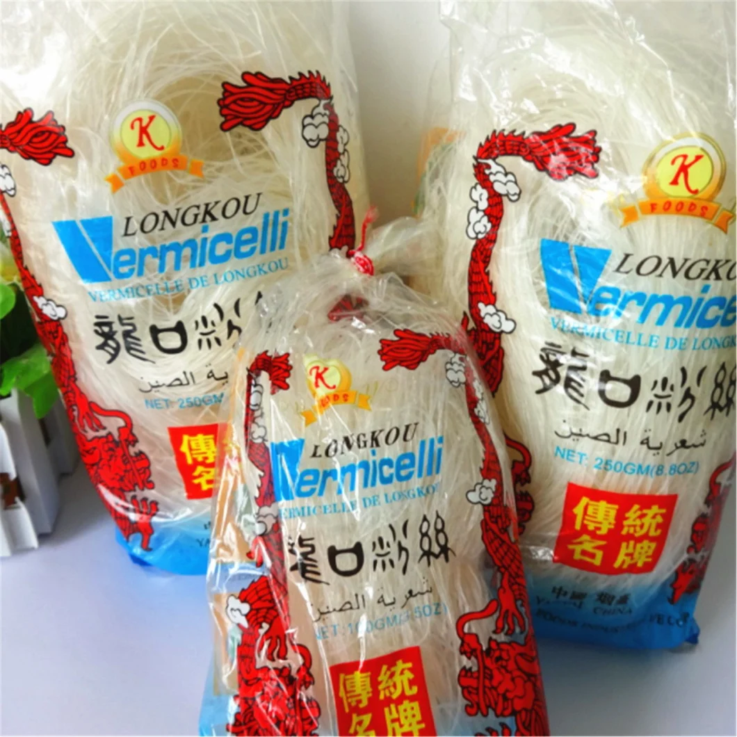 Delicious Healthy Food Chinese Longkou Green Mung Bean Vermicelli Noodle Wholesale Made in China