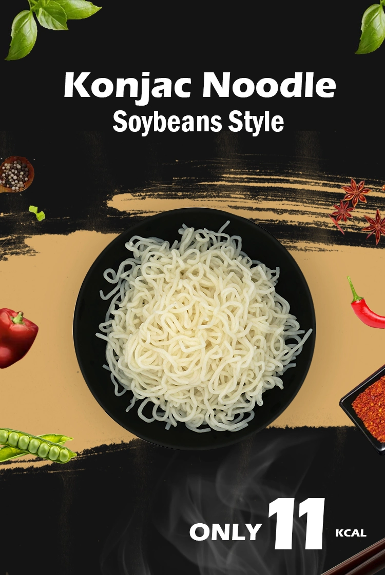 High Dietary Fiber Konjac Noodle Individual Packing Instant Noodles with Sauce Soybean Noodles