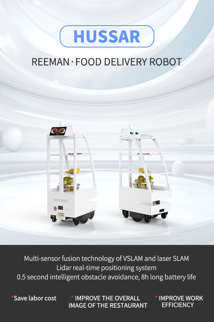 Food Delivery Robot Factory Price Meal Distribution Service Robot Multi-Layer Dessert Delivery Machine Intelligent Navigation F