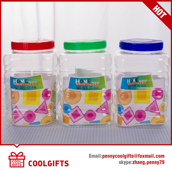 3700ml Plastic Pet Wide Mouth Candy Jar, Cosmetic Jar with PP Lid