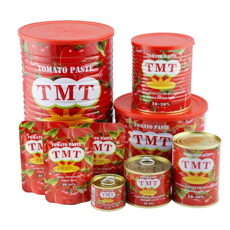 Mombasa Market 22-24% Brix 400g Canned Tomato Paste with OEM Brand