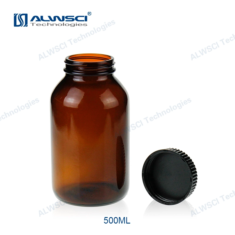 Alwsci Wide Mouth 200ml 45-400 Wide Mouth Amber Glass Bottle