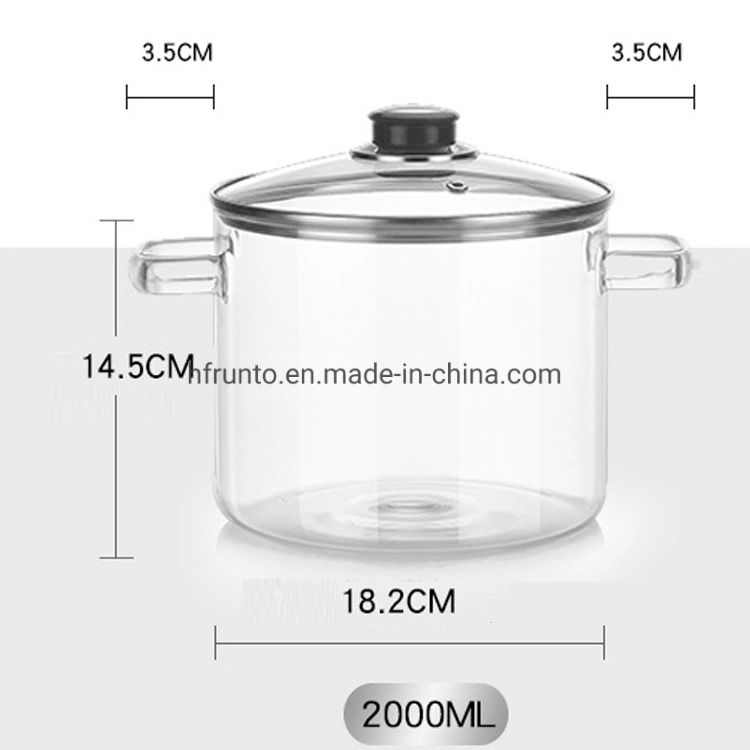 Hot Style Kitchen Glass Soup Pot Big Glass Cooking Pot Custom