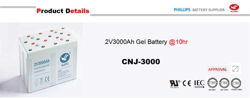 High Capacity 3000ah Sealed Lead Acid AGM Gel Battery with Long Cycle Life