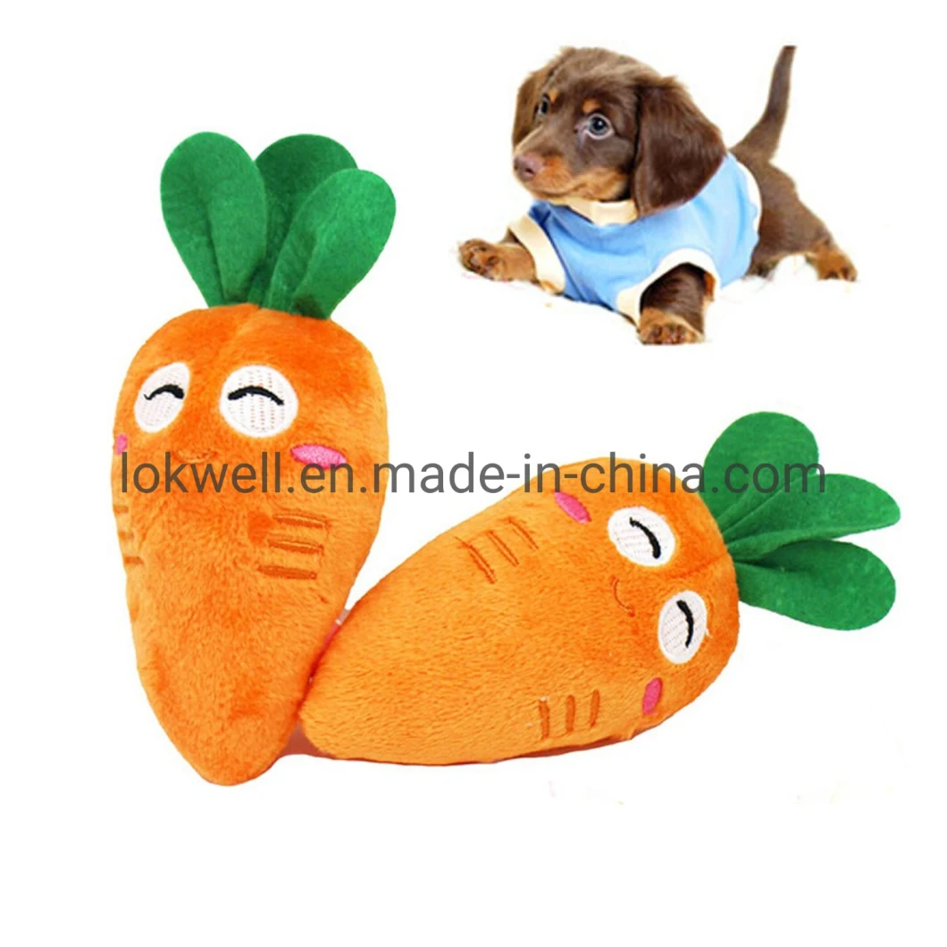 Pet Products Plush Stuffed Dog Carrots Chew Toys Stuffed Toy Manufature