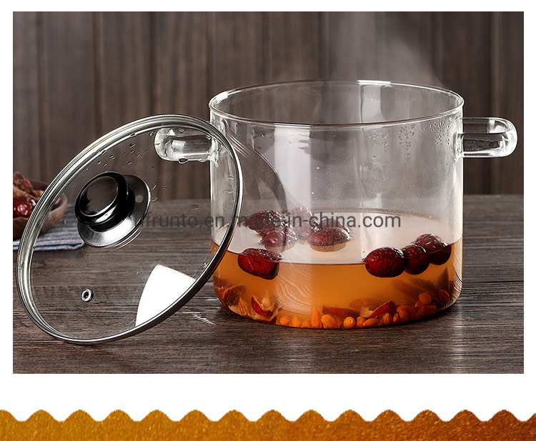 Hot Style Kitchen Glass Soup Pot Big Glass Cooking Pot Custom