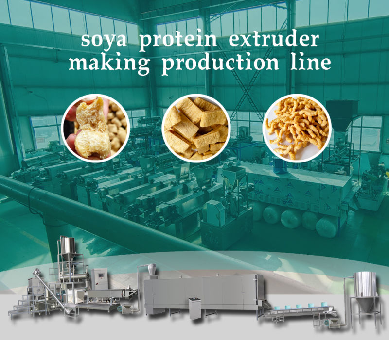 Soya Protein Extruder Machinery Soya Chunks Making Protein.