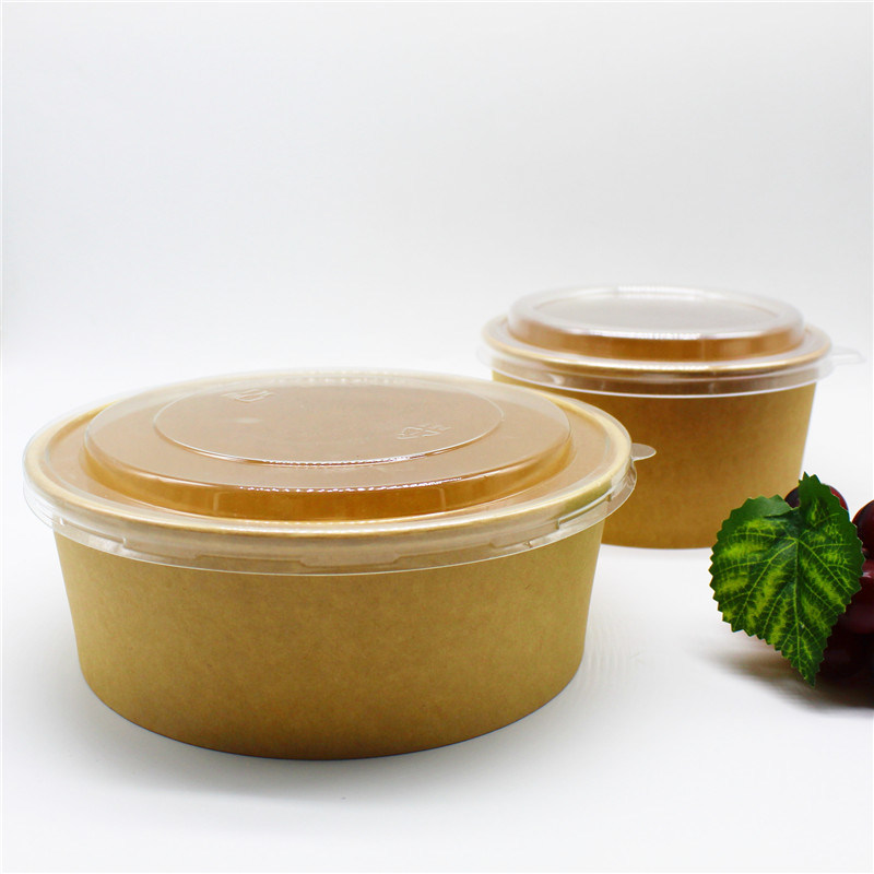 Oil Resistant Kraft Paper Food Bowl Rice Noodle Soup Packaging