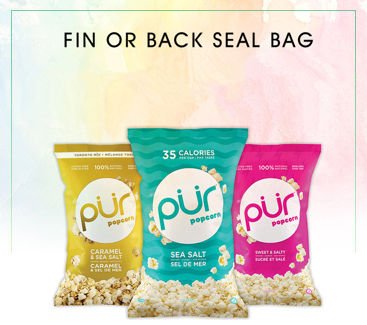 Plastic Back Seal Packaging Baked Corn Snacks Side Sealing Bag