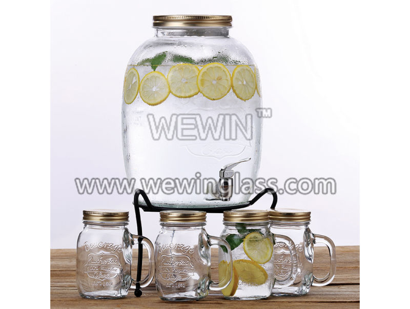 OEM Reusable China Wholesales 6pieces Glassware Glass Water Dispenser Glass Pot-Kettle