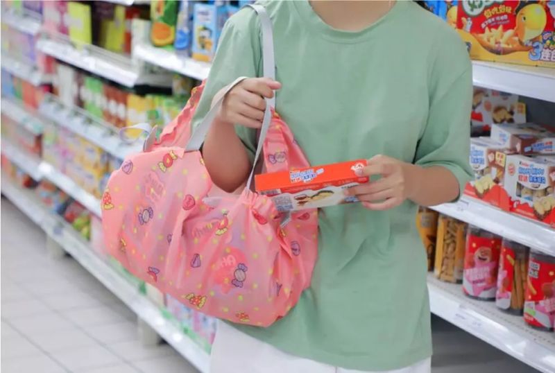 Durable Reusable Bags Foldable Washable Grocery Bags Nylon Eco-Friendly Shopping Bags