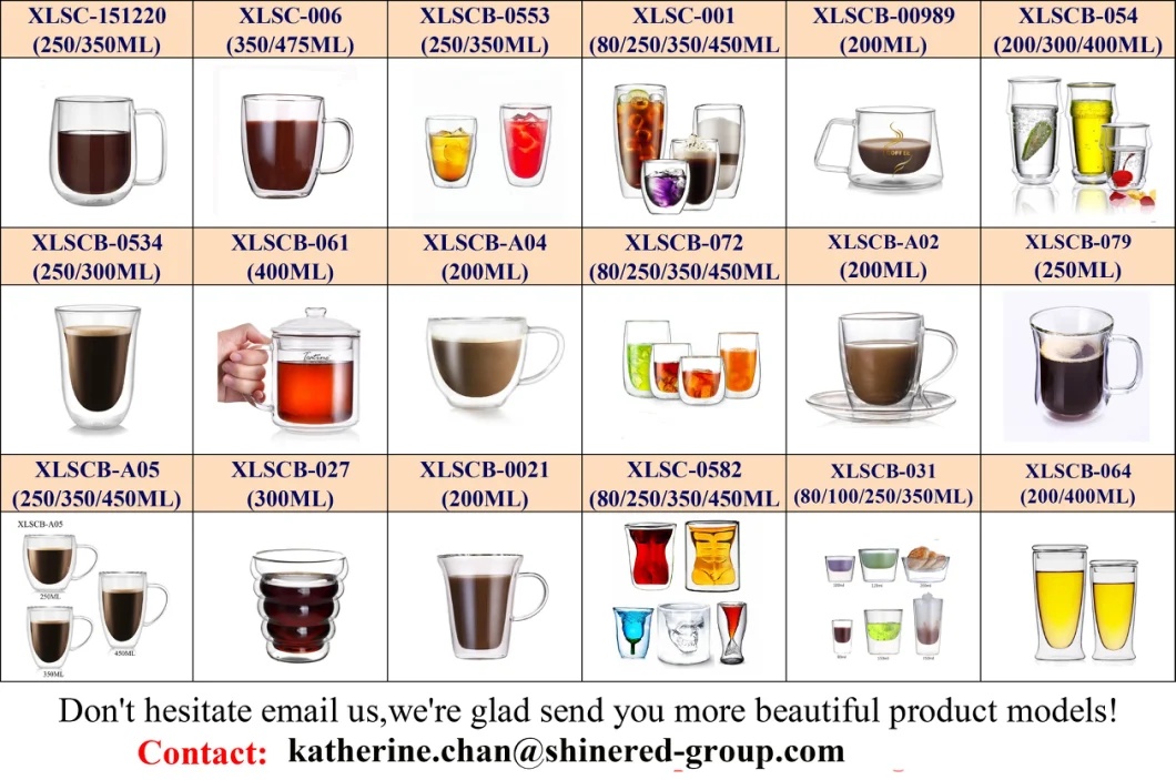Double Wall Glass Cup Customize Beer Glass Hand Made Glass Coffee Cup