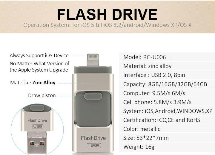 Hot Popular Metal 3.0 USB Port OTG USB Flash Drives