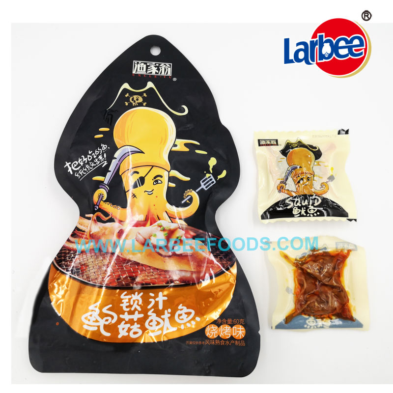 60g Seafood Ready-to- Eat Squid Snacks with Mushroom