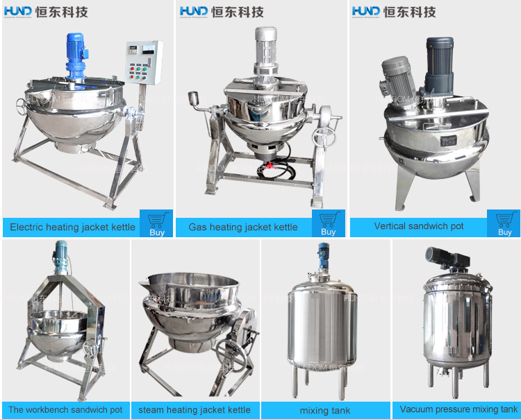 Stainless Steel Electric Heating Jacketed Cooking Pot for Candy/Chicken