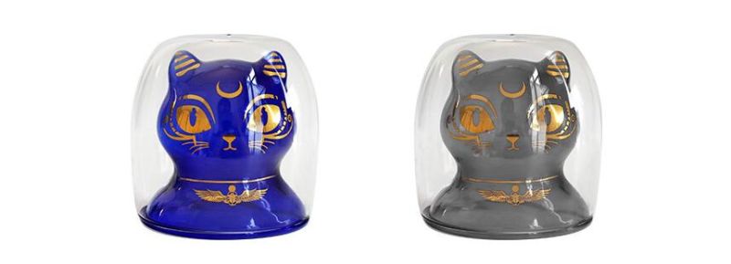 Cat Cup Double Wall Glass Coffee Cup Pyrex Glass Coffee Cup Cartoon Cup 3D Cup Egypt Bastet Cup