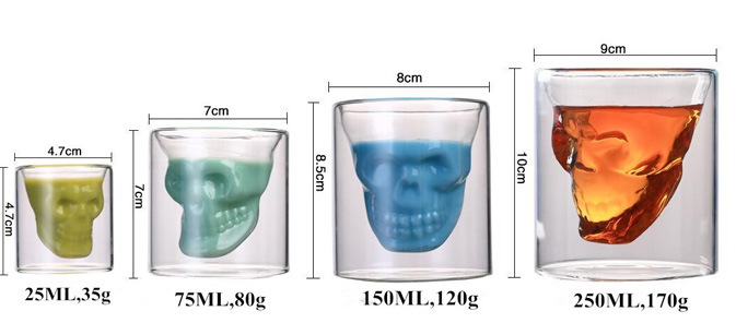 Skull Glass Cup Skull Beer Glass Whisky Glass Cup Wine Glass Cup Coffee Cup Whisky Cup